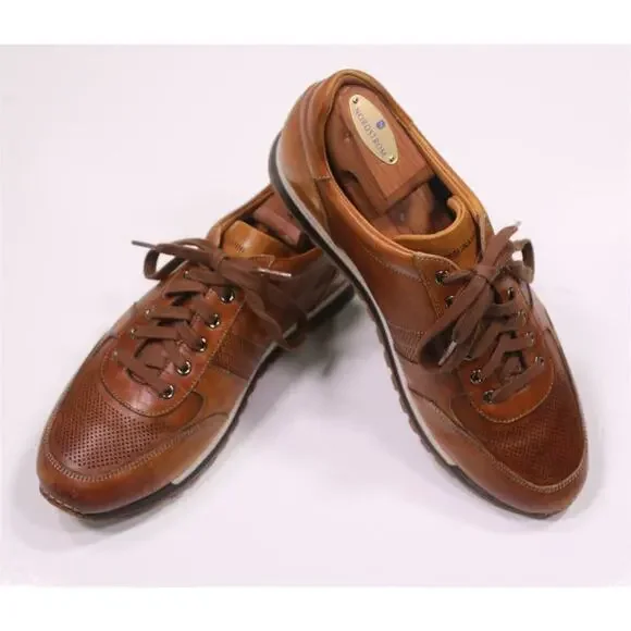 Magnanni Lizandro Marlow Honey Brown Lowtop Leather Sneakers US 9 - Picture 8 of 12
